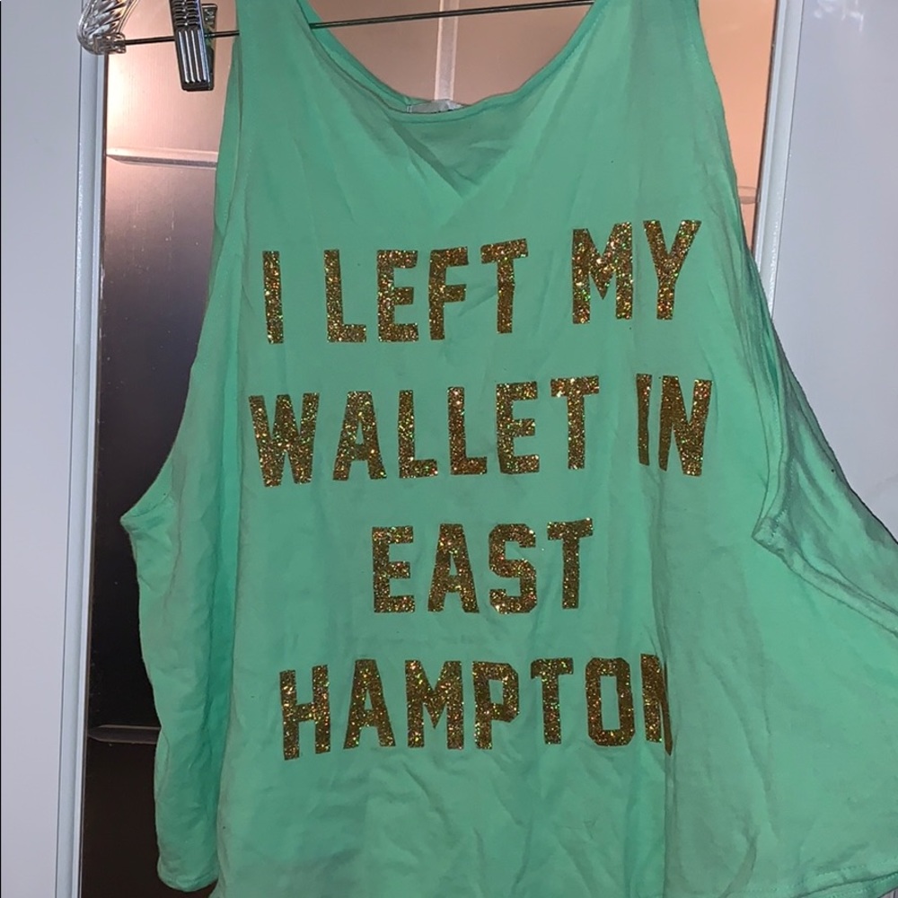 Wildfox Green Scoop Neck Semi-flowy Tank